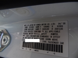 2008 HONDA ACCORD EX-L 4DR WHITE 2.4L AT A17603